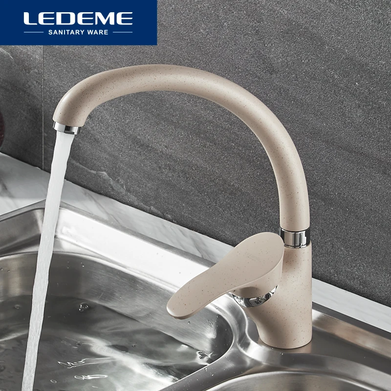 LEDEME New Kitchen Faucet 360 Degree Rotation Kitchen Sink Faucets Single Handle Cold And Hot Water Mixer Tap Crane L4101