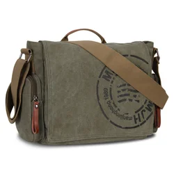 Männer Messenger Bags Leinwand Schulter Hand Tasche Mode Männer Business Vintage Crossbody-tasche Druck Reise Handtasche Hohe Qualität