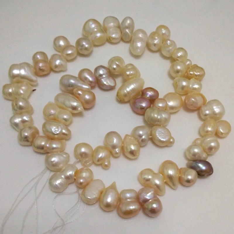 16 inches 11-16mm Side Drilled Peanut Shaped Dancing Pearl Loose Strand