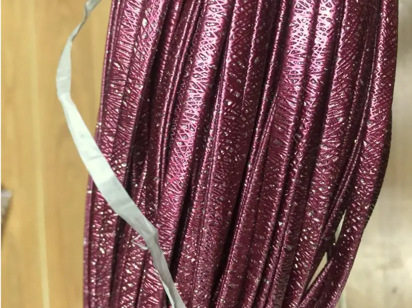 Free shipping Dark Fuchsia 100 Meters 5mm Sparkling PU Leather Cord  fabric Cord For DIY jewelry Bracelet cord