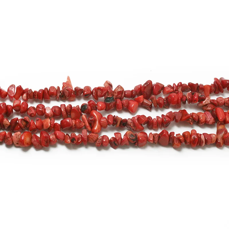 

Natural Chip Beads 5-8mm Dyed Red Coral Natural Stone Freeform Gravel Stone Beads For jewelry making Diy Bracelet Necklace