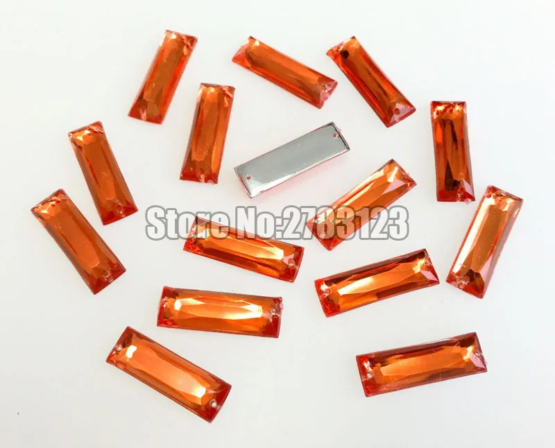5x10mm 5x15mm 7x21mm 8x24mm Dritto figura della striscia di Alta qualità Acrilico sew on strass con due fori, diy/abbigliamento accessori