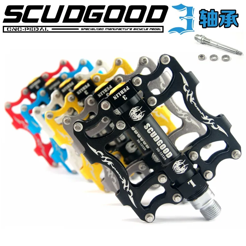 SCUDGOOD SG-1512A Bearing Pedal Road/Mountain Bike Pedal Aluminum Alloy Anti-Slip Pedal Bicycle Riding Accessories