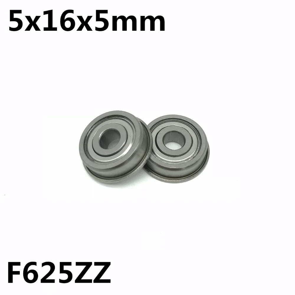 10Pcs F625ZZ 5x16x5 mm Flange Bearings Deep Groove Ball Bearing High Quality F625