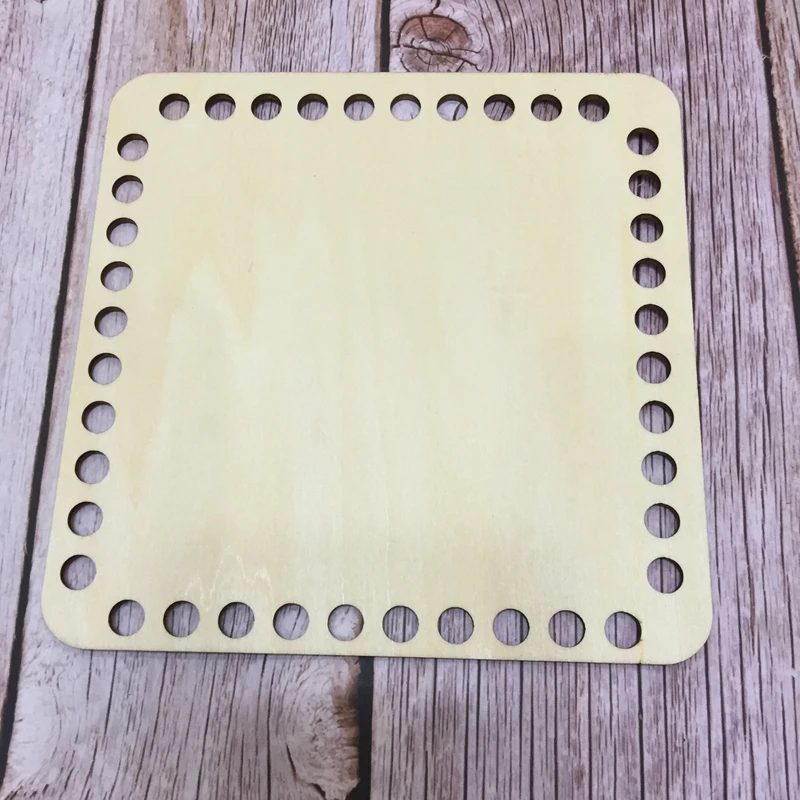 

set of 5pcs 15cm Wood square base for crochet basket diy Wood bottoms Base for home decoration