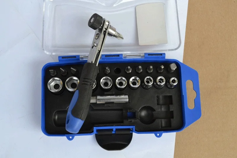 New 23pcs/set Combination Sockets Bit set Piece and bit Ratchet wrench Screwdriver bits