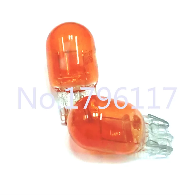 10Pcs 1881 7440 T20 582 W21W Amber Glass XENON Automobile Turn Signal W3x16q Car Wedges Light Bulb Auto Lamp DRL Sidelight Light