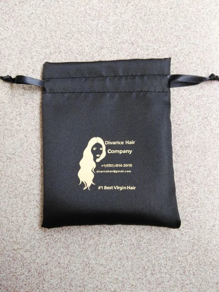 

100pcs black satin small drawstring bag customized 7*9cm jewelry bag wholesale custom logo printing in gold and free shipping