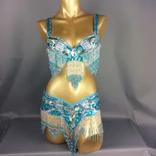 Beaded sequins belly dance costume for women #5