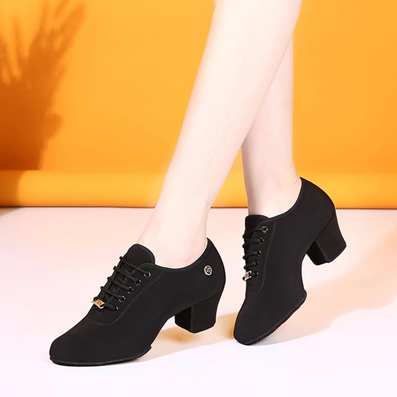 

Latin Dance Shoes Ladies Oxford Cloth Teacher Shoes Adult Dance Shoes Soft Bottom Square Dance Sailor Dance Jazz Shoes