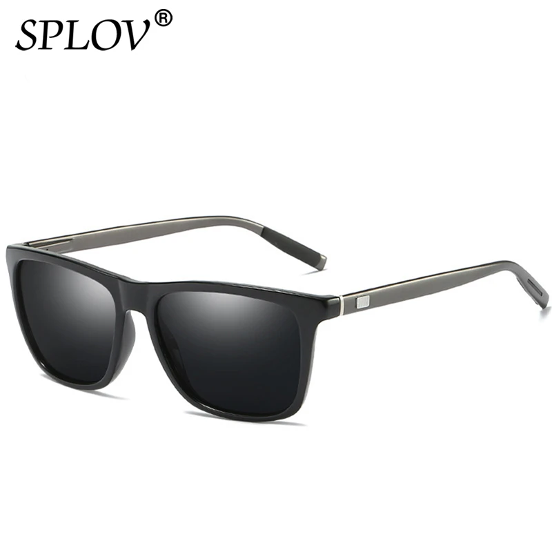 

SPLOV Classic Square Aluminum Magnesium Sunglasses Spring Hinges Polarized Sun Glasses Men Women Vintage Driving Eyewear UV400