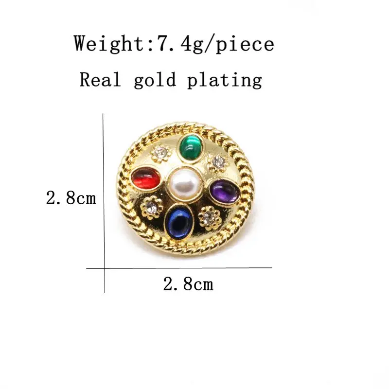 Fashion New Sweet Round Mixed Color Clip Earrings Vintage Jewelry
