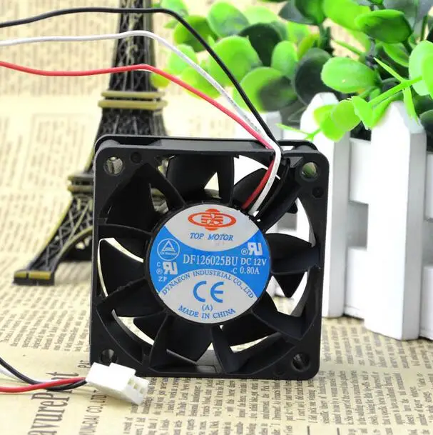 

Original 6025 12V0.80A DF126025BU 60*60*25MM 6CM violent PWM control speed three wire fan