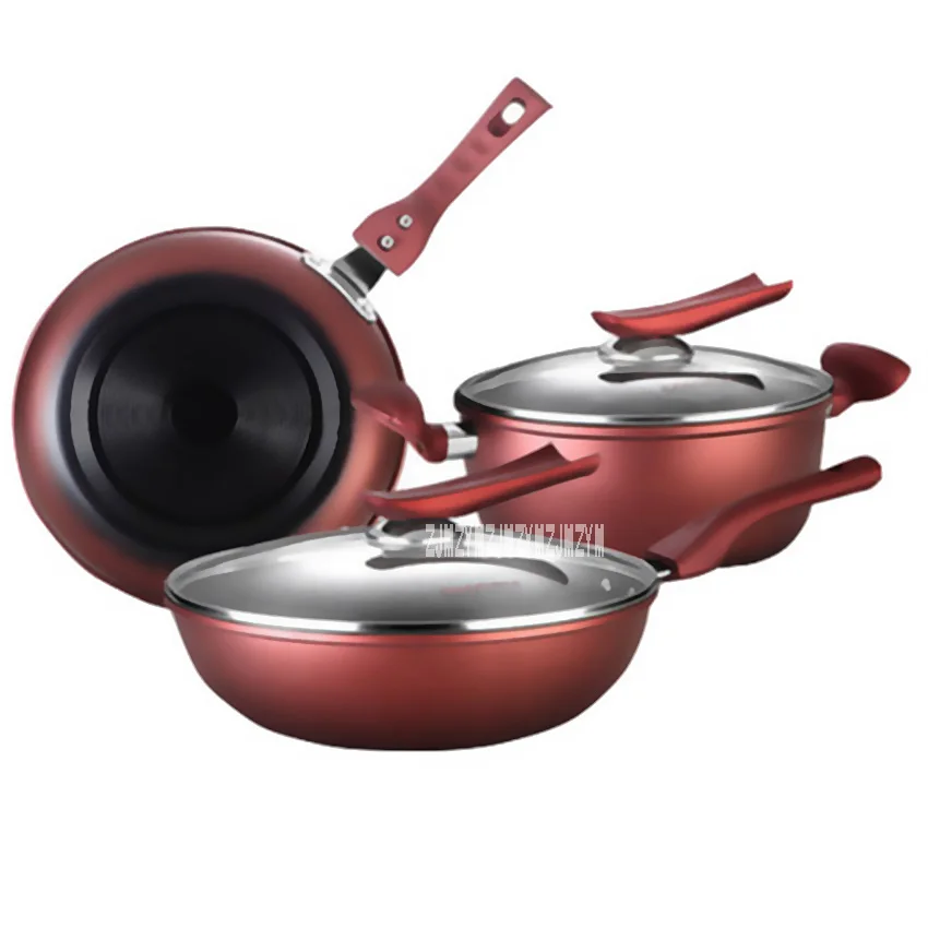 24cm Non - stick Frying Pan Heat-preserve Vacuum Pot Boiling Cease-fire Health Preservation Pan Cooking Wok Pan With Upright Lid