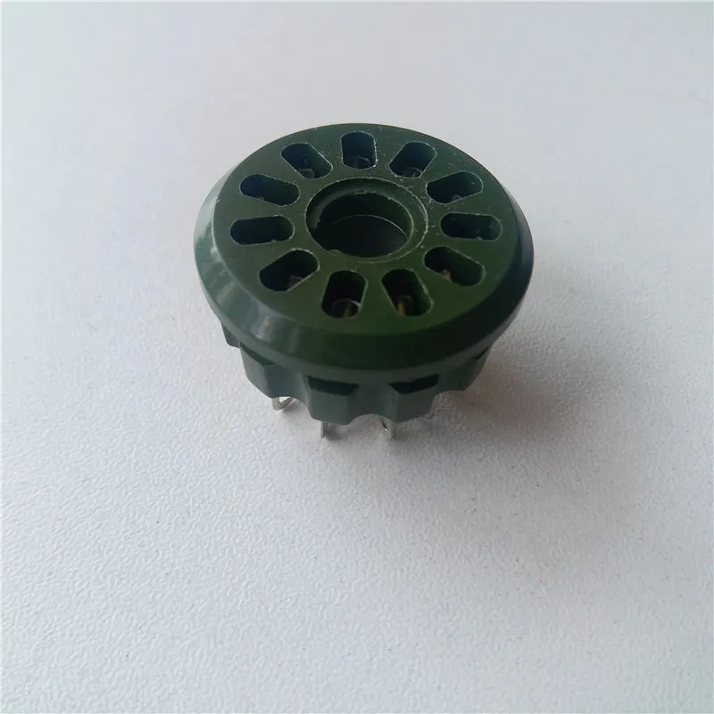 2pcs bakelite tube socket GZS11-F 11 pin seat tube socket silver foot PCB for tube amplifier