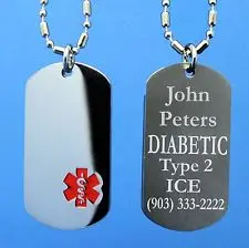 

cheap Stainless Steel Medical ID Dog tag with sausage link chain hot sales custom Engraving medical id dog tags