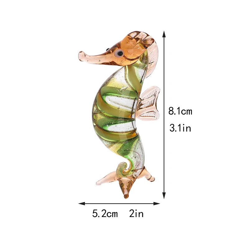 H & D Mini szklane koniki morskie rzeźba dzikie życie kolekcjonerskie figurki ręcznie dmuchane szkło artystyczny dom wystrój stołu urodziny prezent