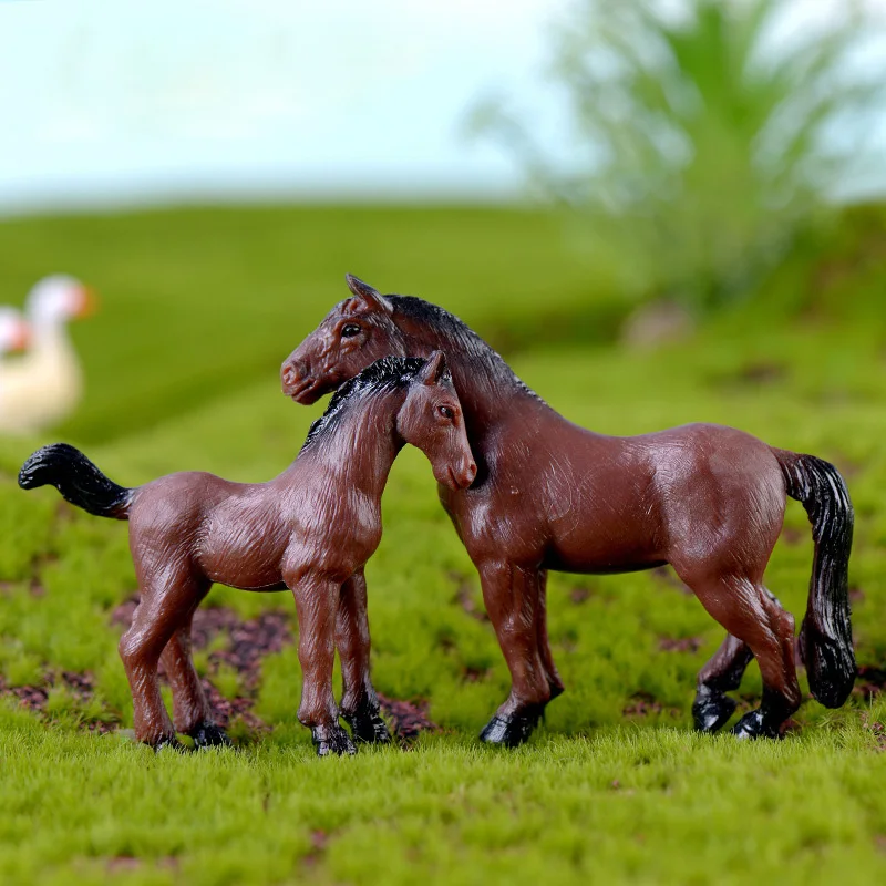 DIY Farmland Worker Pig Horse Cow Sheep Duck Animal Model Goat Figurine Home Decor Miniature Fairy Garden Decoration Accessories