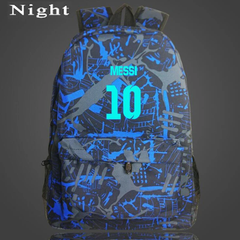 Teenagers School Bags for Boys Messi Night-luminous Barcelona Travel Bags Galaxy School Bag For Kids Gift Fans Backpack