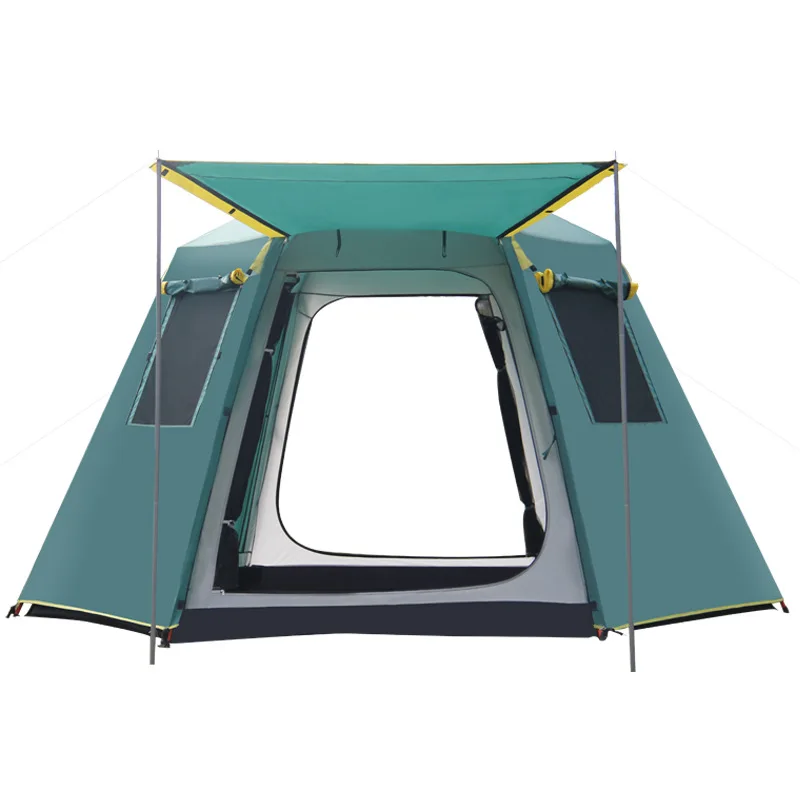 5-8 Person Double Layer Automatic Aluminum Poles Waterproof Windproof Camping Tent Large Gazebo Tenda