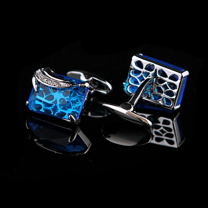 KFLK Jewelry shirt cufflinks for mens Gift Fashion Luxury Wedding Brand Blue Cuff link Novelty Button High Quality guests