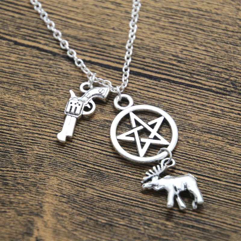 Sam Winchester Crowley's Moose Necklace Team Free Will Jewelry