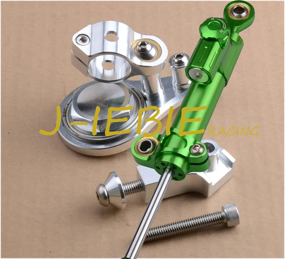 

CNC Steering Damper Stabilizer and Silver Bracket Mounting For Kawasaki NINJA ZX6R 2005-2006