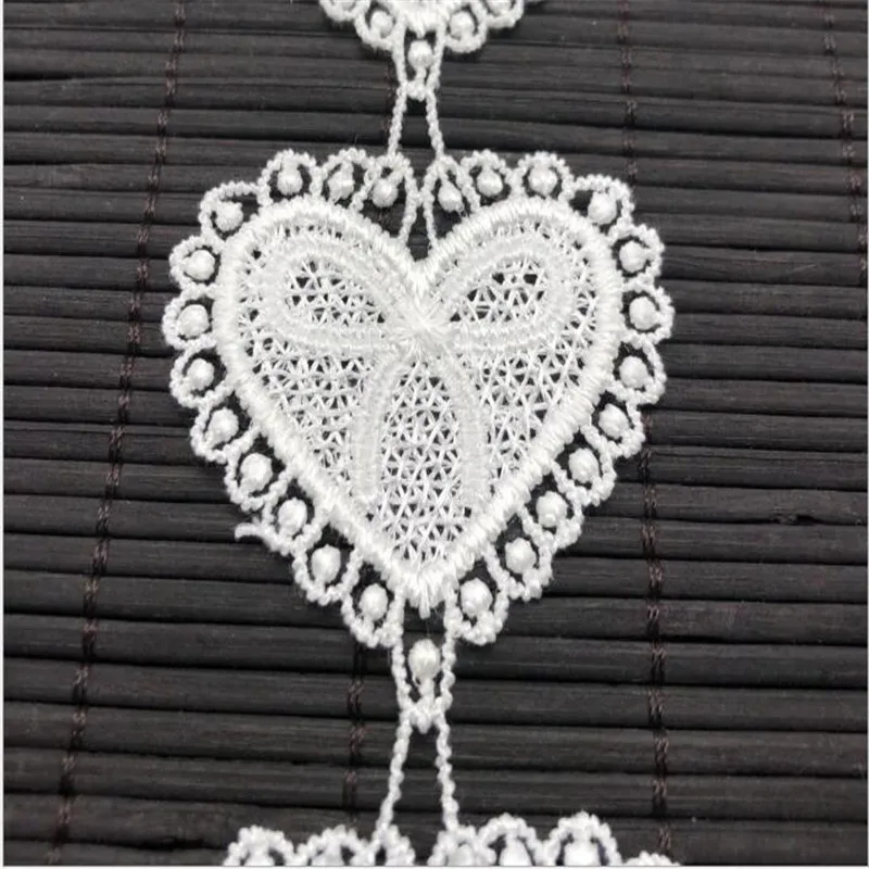 Heart Lace Tape DIY Apparel Sewing  Fabric White Black  Lace Trimming Gift Packaging Lace Ribbon