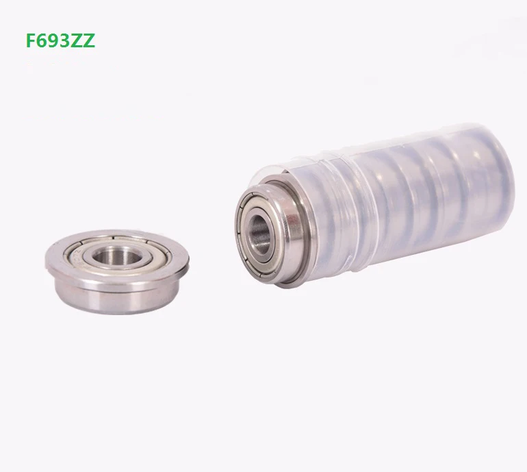 50pcs/100pcs/500pcs 3x8x4mm F693ZZ F693Z F693 Z ZZ F693-ZZ Double cover Flange Deep Groove Ball Bearing Miniature mini 3*8*4mm