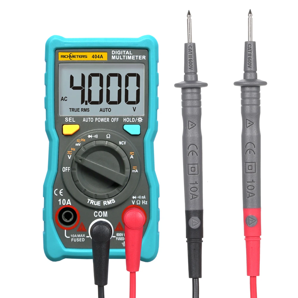 RICHMETERS Smart Digital Multimeter RM404A Portable LCD Display Auto-Ranging Ammeter AC/DC Voltage Current Measurement Tools