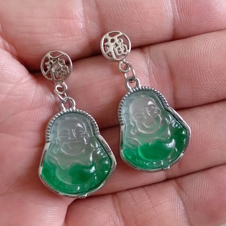 

Unique Pearls jewellery Store ,Happy Buddha Jades Earrings