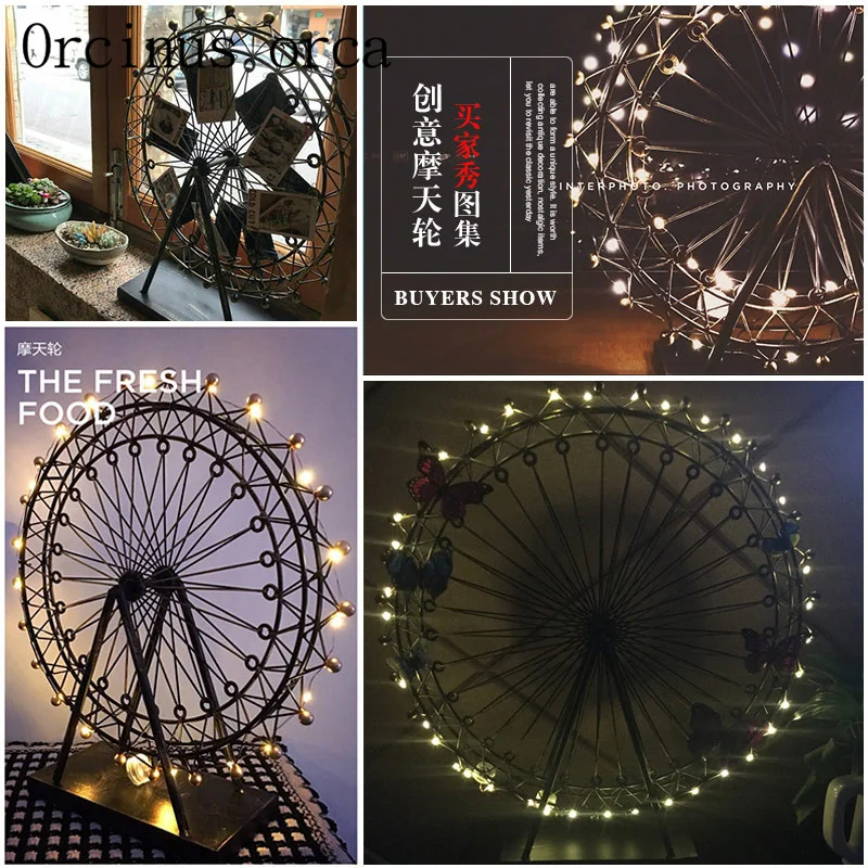 European style Ferris wheel desk lamp living room  bedroom originality handicraft tabletop decoration lamp free shipping