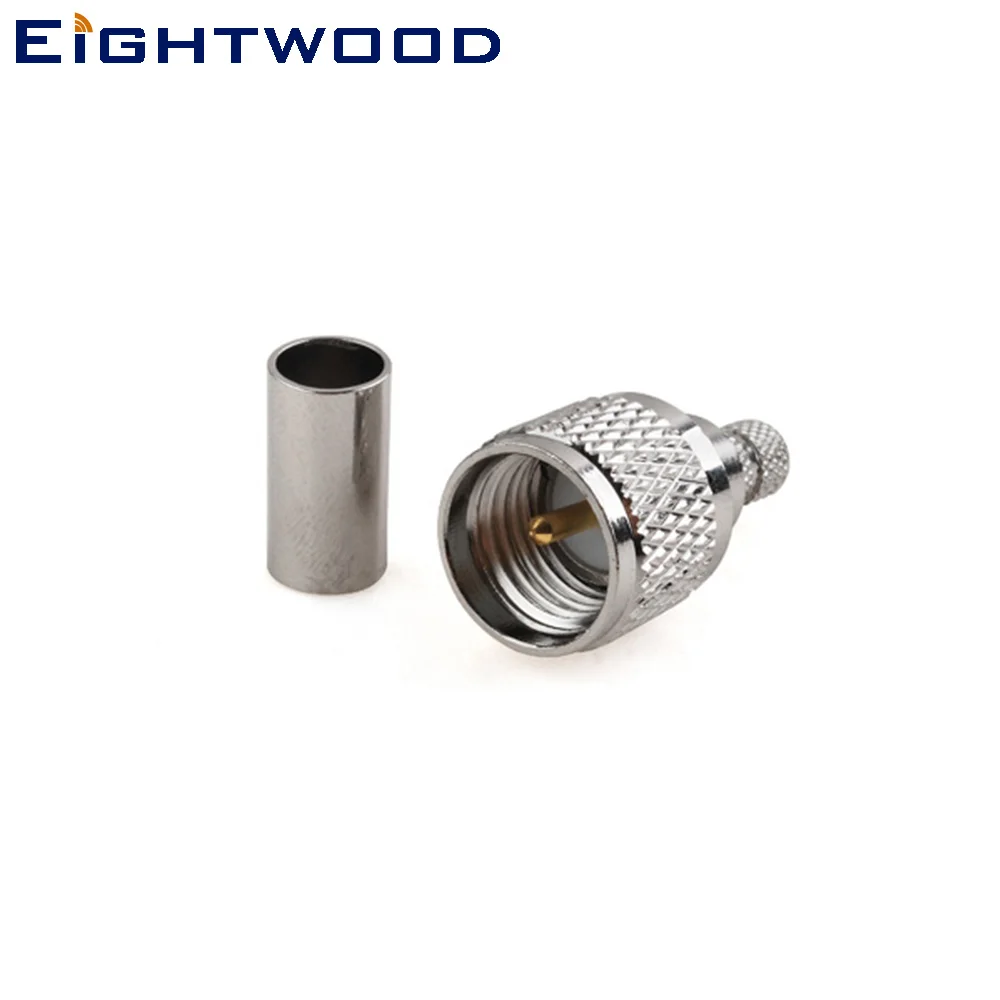 Eightwood Mini-UHF Plug Male RF Coaxial Connector Adapter Crimp LMR195 RG58 Cable for Antenna Aerial Cable Modems PC/LAN 50 Ohm