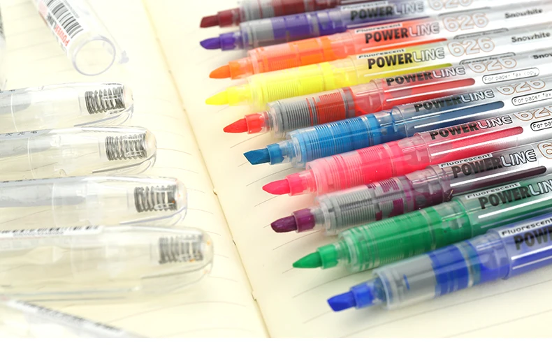 626 new office multicolor power line free ink Head Pen Note Pen high-lighter pen