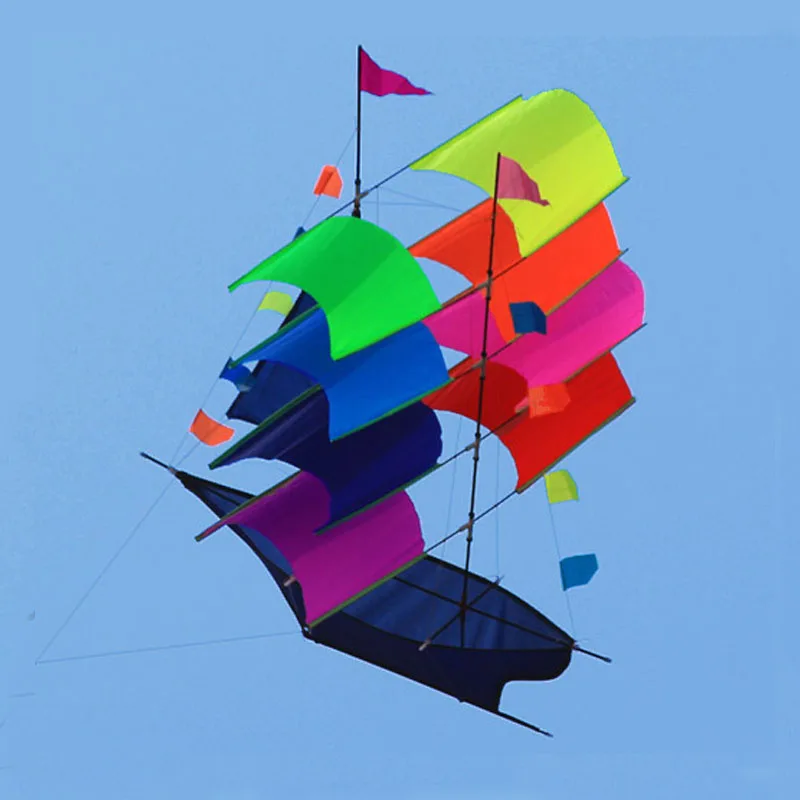 Professional  Stereo Sailing Boat Kite / 3D Power  Kites Single Line Bech With Flying Tools Good Flying