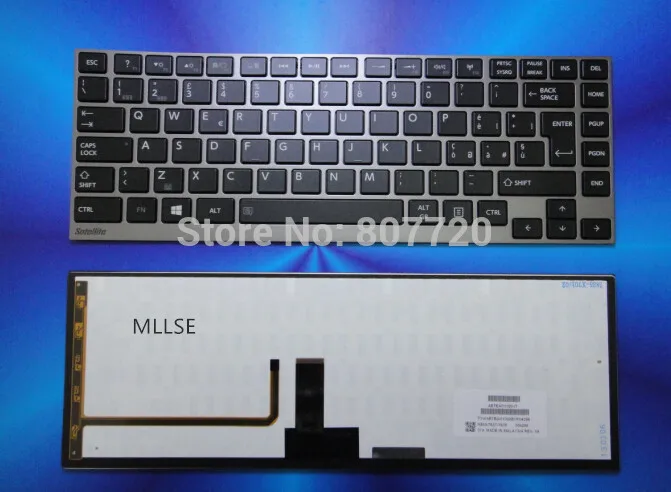 

100% new IT Italian keyboard with gray frame black keys for Toshiba U900 U940 U840 U800 U800W U835 backlit free shipping