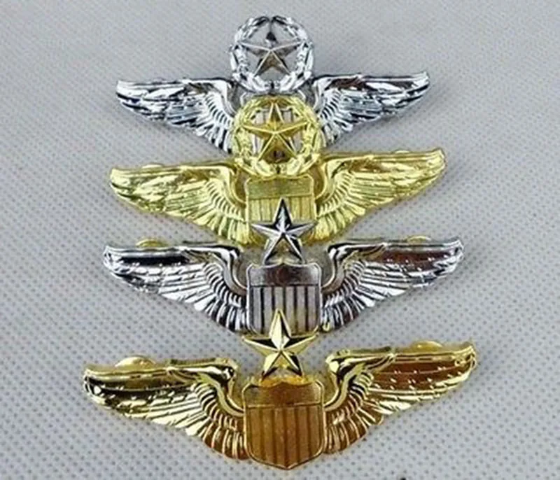 WWII WW2 a Set 4pcs US USMC USAF Officer Air Force Aviator Wings Badge Pin Insignia