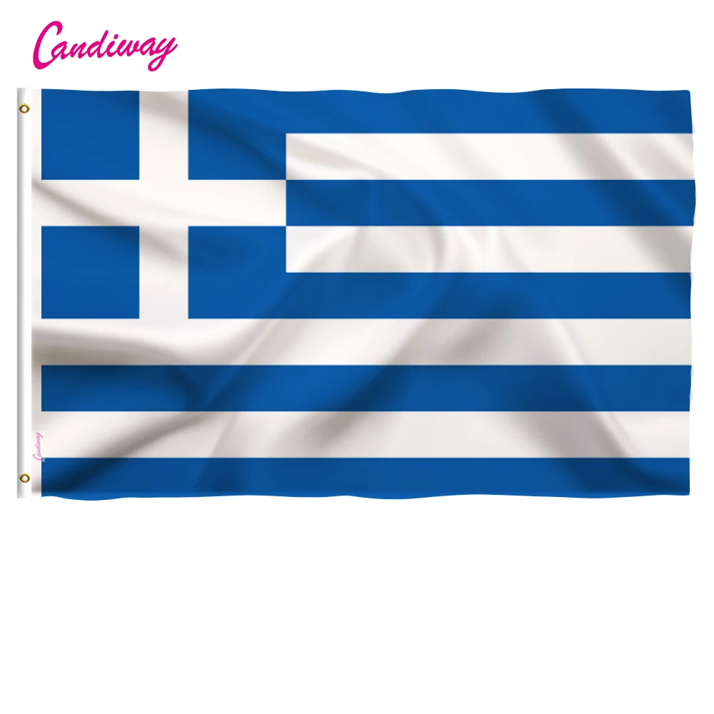 Bandiere e striscioni della Grecia greca 90 x 150 cm Bandiera nazionale della Grecia Flay per la decorazione Bandiera a strisce blu e bianche NN012