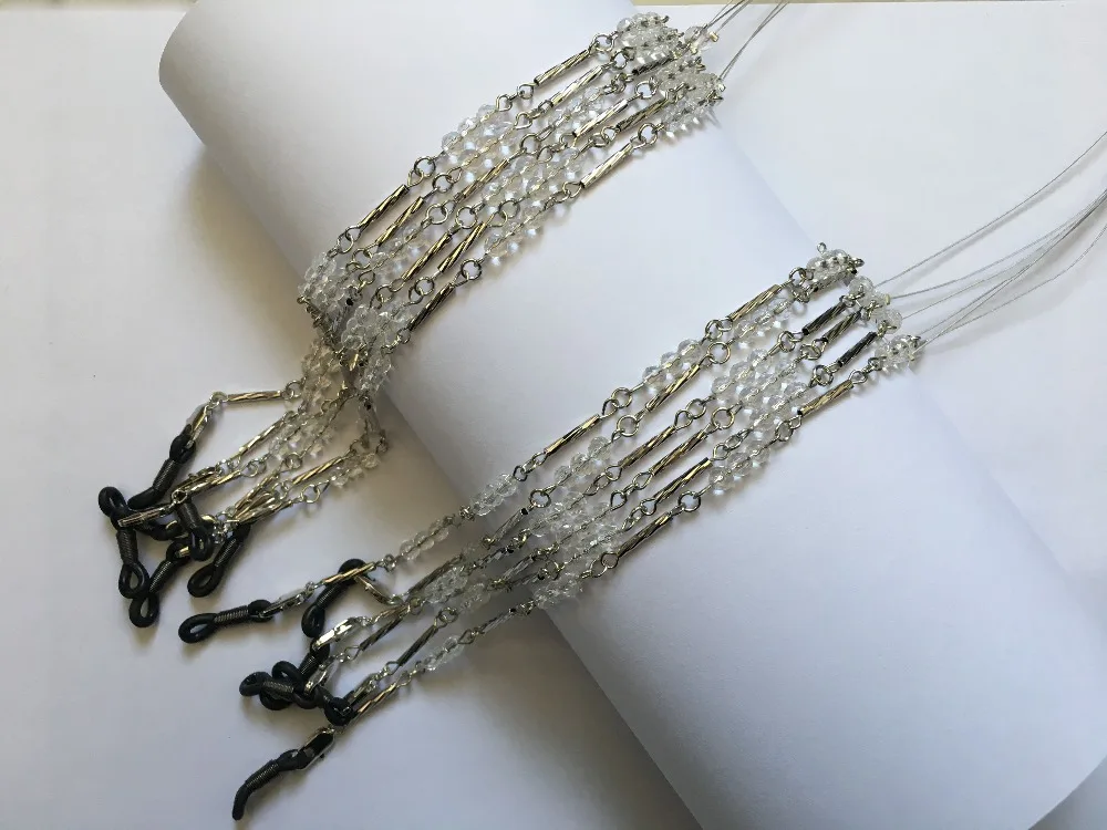 sunglass metal strand assorted with facted bead eyewear retainer eyeglass chain strap lanyard