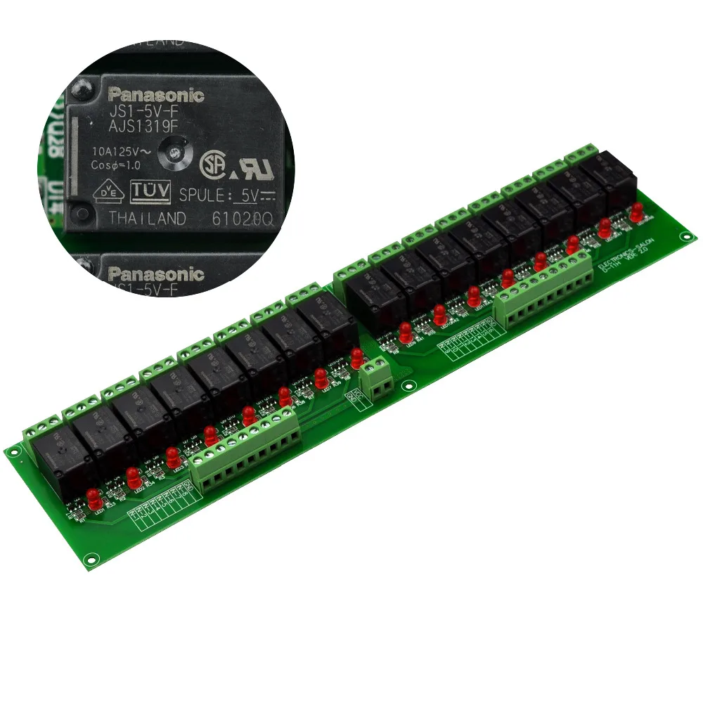 

Electronics-Salon 16 SPDT 10Amp Power Relay Module, DC 5V Version.