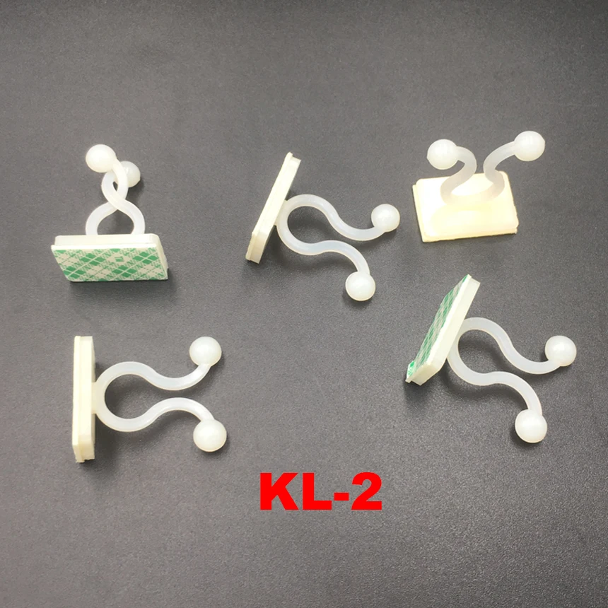 50pcs KL-2 20x14mm 20*14 White Nylon 3M Glue Harness Wiring Cable Fixed Holder Seat Adhesive Mounting Twist Tie