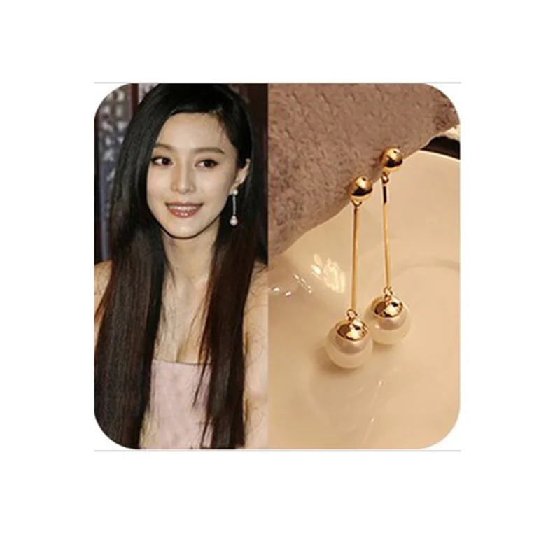 Korea Style Simulated Pearl Long  Clip on Earrings Without Piercing for Girls Party Weddings Cute Jewelry Gift No Hole Ear Clip