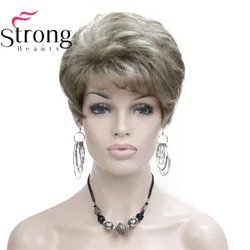 Lady Women Short Wave Synthetic Wig Blonde with Highlights Full wigs Color For choose