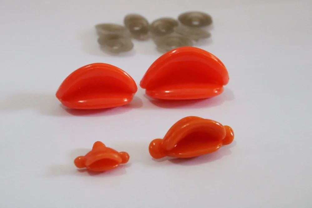 100pcs 25x10mm/42x18mm/42x22mm/47x25mm plastic toy mouth animal duck mouth & washer for diy plush doll findings-zise option