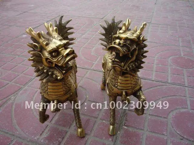

Rare Distinctive Qing Dynasty Statue copper Chinese dragon,a pair,Free shipping