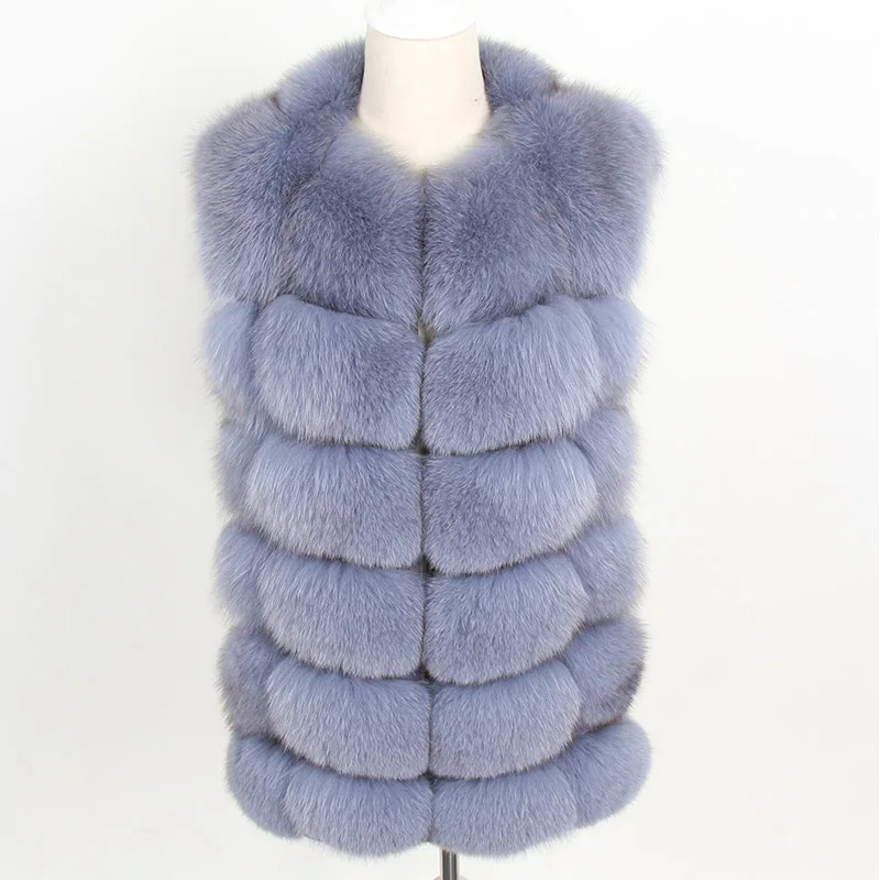 Maomaokong Real Fox Fur Coat Women Winter Natural Fur Vest Coat Real Fur Coat Vests For Women Sleeveless Jacket Women