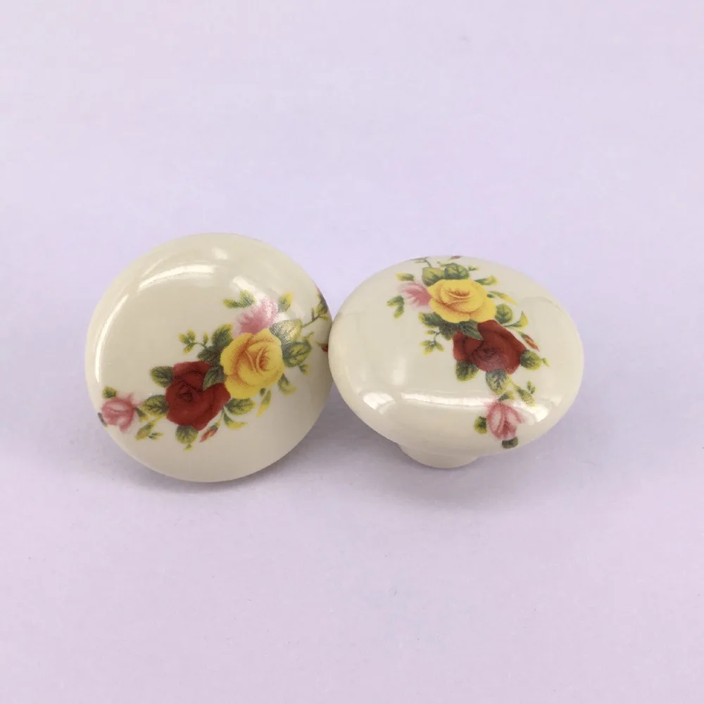 2PCS 38mm Porcelain Ceramic Cabinet Knobs Cupboard Closet Dresser Handles Pulls Kitchen Bedroom furniture handles