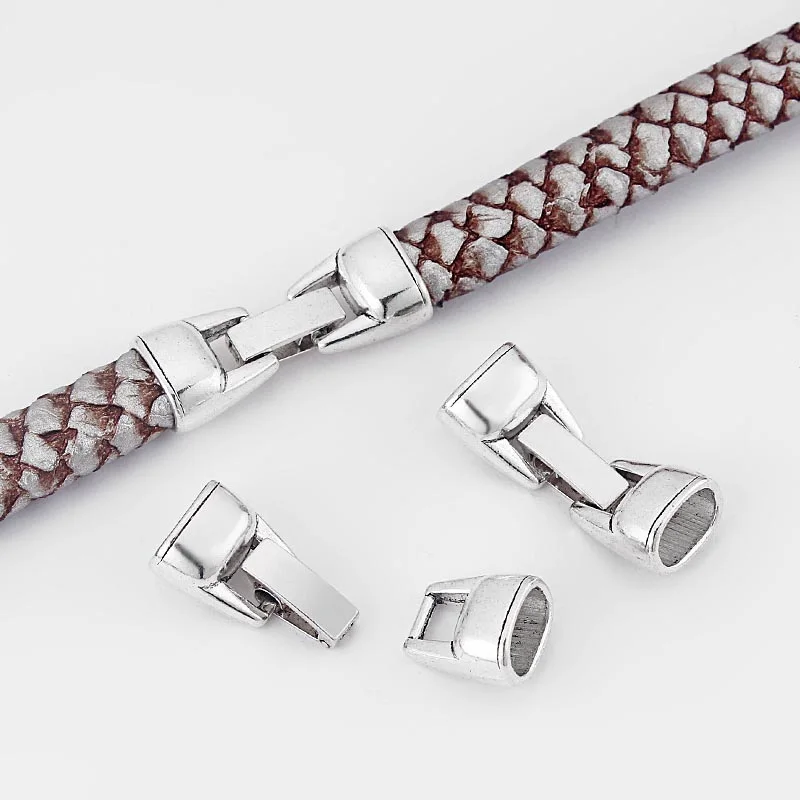 3sets Tibetan Silver/Bronze/Gold Snap Clasp for 10X6mm Licorice Leather Cord Bracelet&Bangle Jewelry Making Accessories Material