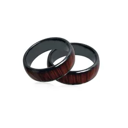 125KHZ or 13.56MHZ RFID Ceramics Wood color Smart Finger Ring Wear for Men or Women