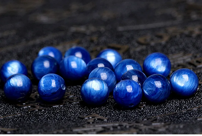 one PIECE loose beads BLUE KYANITE round 6/8/10/12/14/16/18/20MM full hole for DIY jewelry making FPPJ wholesale beads nature